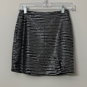 Emory Park Black and Silver Sequin Mini Skirt